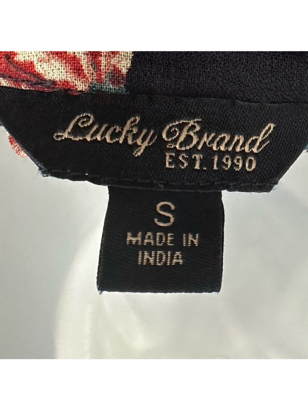 Lucky Brand Women's Small Boho Floral Print Blouse with Tassel Tie - Multi - Picture 8 of 8